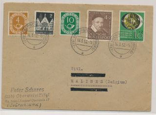 Lk51673 Germany 1952 To Malines Belgium Fine Cover