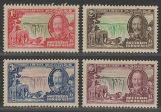 Southern Rhodesia 1935 Kgv Silver Jubilee Set Sg31 - 34 Cat £28 Toned Gum