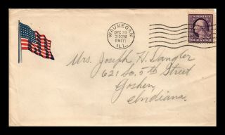 Dr Jim Stamps Us National War Work Council Ymca Waukegan Illinois Cover 1918 Wwi