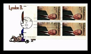 Dr Jim Stamps Us Lyndon B Johnson 8c Fdc Ellis Hand Colored Cover Block