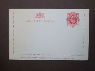 Gb Postal Stationery 1904 Kevii 1d Carmine Letter Card H&b Lcp3b