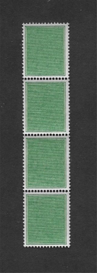 Australia 1938 Green Coil Testing Label Cinderella Strip Of Four Unmounted