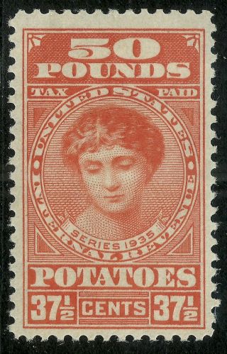 Us Revenue Potato Tax Stamp Scott Ri9 - 37 1/2 Cents/50 Pounds - Mlh - 3