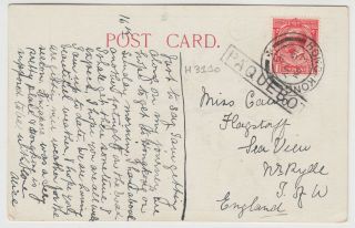 China Hong Kong 1916 Post Card With Paquebot & Hong Kong Cd To Isle Of Wight