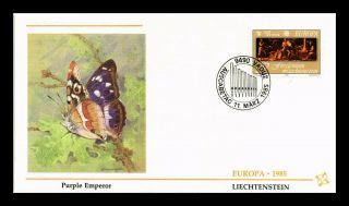 Dr Jim Stamps Purple Emperor Europa Cept First Day Issue Liechtenstein Cover