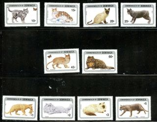 Mnh Dominica Cats Mammals Set To $5 Wild And Domestic
