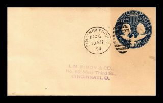 Dr Jim Stamps Us Cincinnati Ohio Embossed Cover 1893 Fancy Numeric Cancel