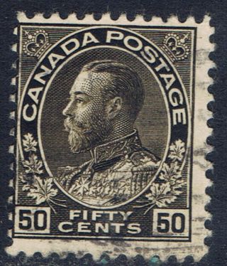 Canada 120a (3) 1912 50 Cent Black King George V Cv$5.  00