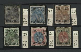 Netherlands Indies 1900 Scott 31 - 36 Nv 31 - 36 Cv€5.  00