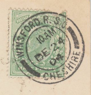 Railway R.  S.  O.  1904 Winsford R.  S.  O.  Cheshire Post Mark On Post Card