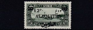 French Colonies Alaouites 1926 12p On 1p 25 Green Mh