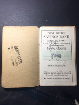 Kingsley Bordon Post Office Savings Bank Book 1944 - 1951 Deakin Of Bolton 2