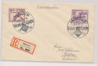 Lk71687 Germany Reich 1936 Olympics Registered Fdc