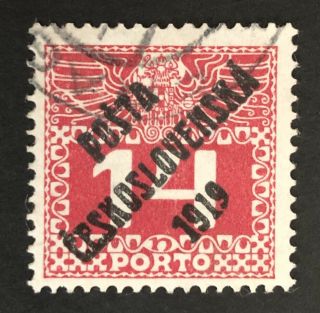 Czechoslovakia 1919,  Stamp Overprint,  Signed By Expert Stupka