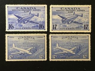 Mnh Sc Ce1 - Ce4 - Complete Air Mail Special Delivery Stamps
