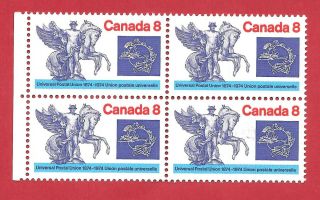 Canada 1974 Universal Postal Union Red Streak Ghost Print 648i / 648ii Mnh Og