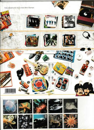 2 Presentation Packs From 2007 The Beatles & Sea Life Pp392/393 Ms2692