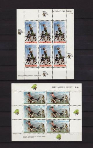 Zealand 1970 Soccer Health Stamps Set In 2 Miniature Sheet - Unhinged