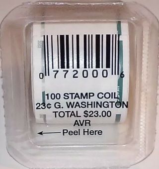 One (1) Roll / Coil Of 2002 G.  Washington 23 ¢ Us Postage Stamps.  Scott 3617