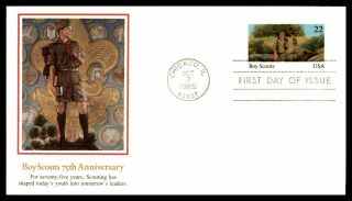 Mayfairstamps Us Fdc 1985 Boyo Scouts 75th Anniversary First Day Cover Wwb26243