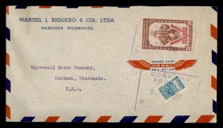 Dr Who 1950 Nicaragua Managua Airmail To Usa E40175