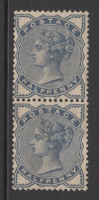 Gb Qv 1/2d Slate - Blue Sg187 Hinged 1884 Halfpenny Stamps