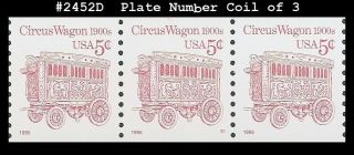 Us 2452d Mnh Pnc3 Pl S1 Circus Wagon Trans