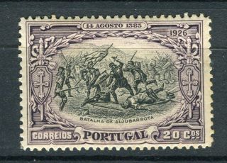 Portugal; 1926 Early Pictorial Issue Fine Hinged 20c.  Value
