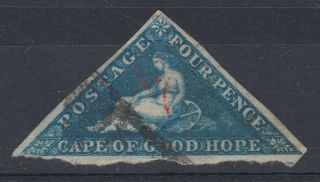 Cape Of Good Hope 1855 4d Blue Triangle 0819