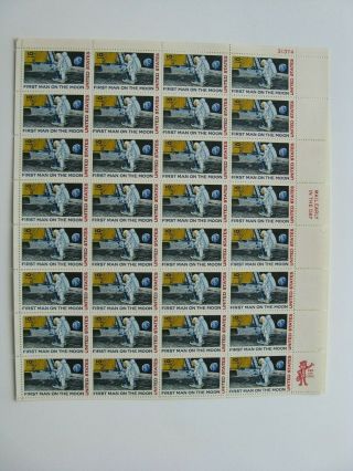 Us Scott C76 First Man On The Moon 1969 Airmail 10 Cent Stamps Sheet Of 32
