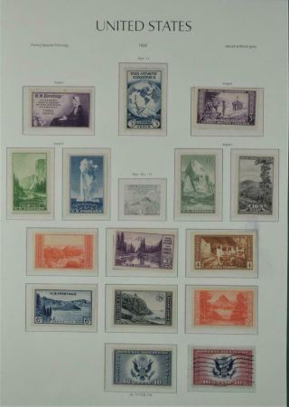 Usa America Stamps Selection Of 1935 On Page Mainly H/m Or U/m (r172)