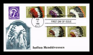 Dr Jim Stamps Us American Indian Headdresses Combo Fdc Cover Cody Wyoming