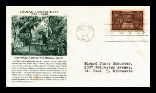 Dr Jim Stamps Us Indian Centennial Fdc Cover Scott 972 Muskogee Oklahoma