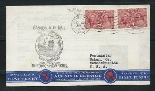 Canada 1939 1st Flight Cover From Shediac To York