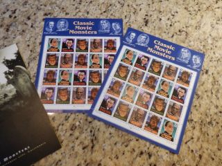 Two Sheets Us Scott 3168 - 72 Us Movie Monster.  32 Stamps,  Usps Promo Folder