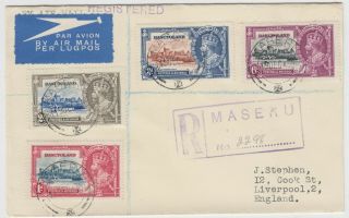 Basutoland 1935 Silver Jubilee Set Of 4 On Registered Cover With Maseru Cancel