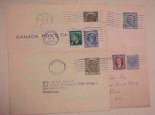 Canada Pictorial Ads On Postal Cards 5 Diff.  1939 - 1940 