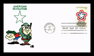 Dr Jim Stamps Us American Revolution Ellis Animated Hand Colored Fdc Cover