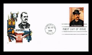 Us Cover Bat Masterson Legends Of The West Fdc House Of Farnum Cachet