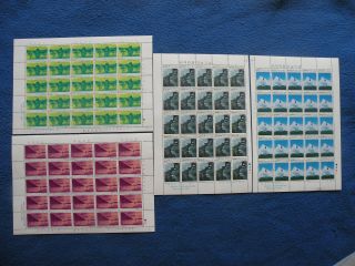 Korea 1980 - 1 Sc 1225 - 6,  1274 - 5,  4 Complete Sheets Mnh Vf Cv:$100.  00