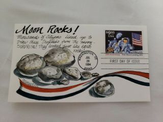 1989 Us 9.  95 Issue Judith Fogt Hand Painted Space Rocks Cachet Ooak
