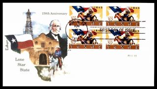Mayfairstamps Us Fdc 1995 Texas Plate Block Edken First Day Cover Wwb_30621