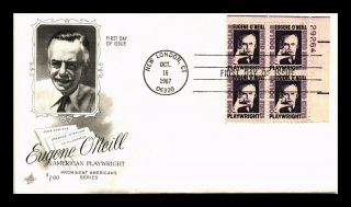 Dr Jim Stamps Us Eugene Oneill High Value Fdc Cover Plate Block Art Craft