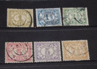 Curacao 1915 S/set Of 6 Number Issues To 7/1/2 C,  F/u