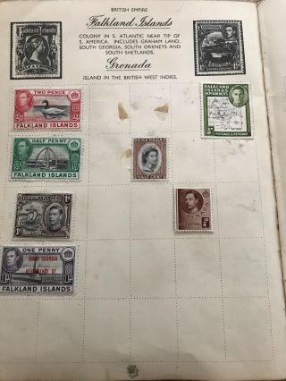 British Empire Stamps Falkland Islands And Grenada 1930’s 40’s 50’s Stamps