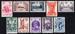 Russia Ussr 1939 Set Of Stamps Zagor 591 - 600 Mh Cv=100$