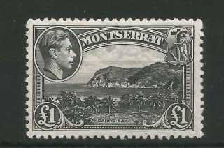 Montserrat George Vi 1938 Fine Lightly Mounted Sg 112 £1.  00 Black