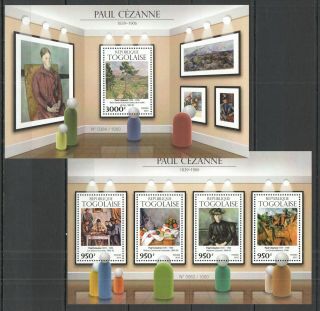Tg182 2015 Togo Paul Cezanne Paintings Art Kb,  Bl Mnh Stamps