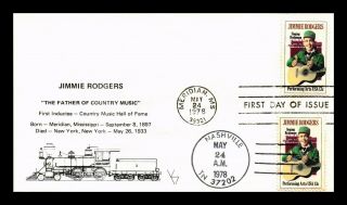 Dr Jim Stamps Us Jimmie Rodgers Country Music Combo First Day Cover
