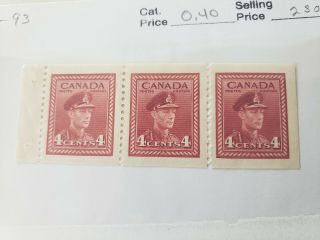 Canada Coil Strip Nh Og My Ref 8 4 Cents Postage